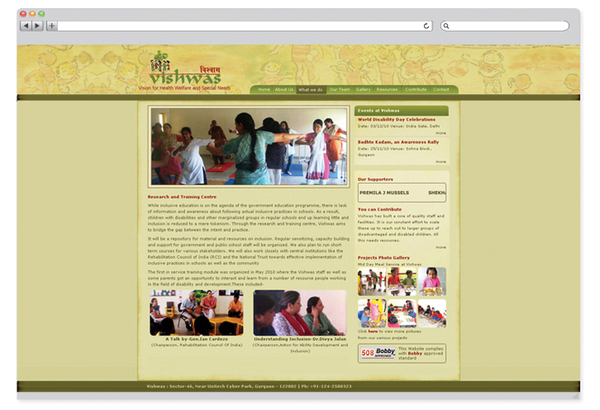 Vishwas NGO – website design-2