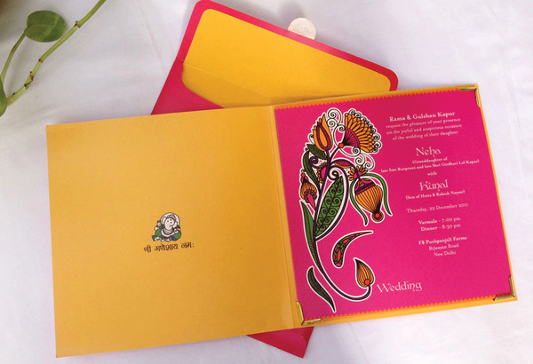 Mehendi inspired wedding invite cards-3