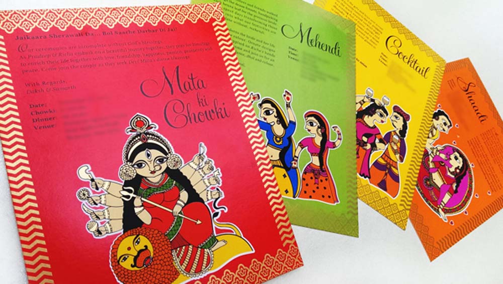 Madhubani Art Inspired Wedding Invite-5