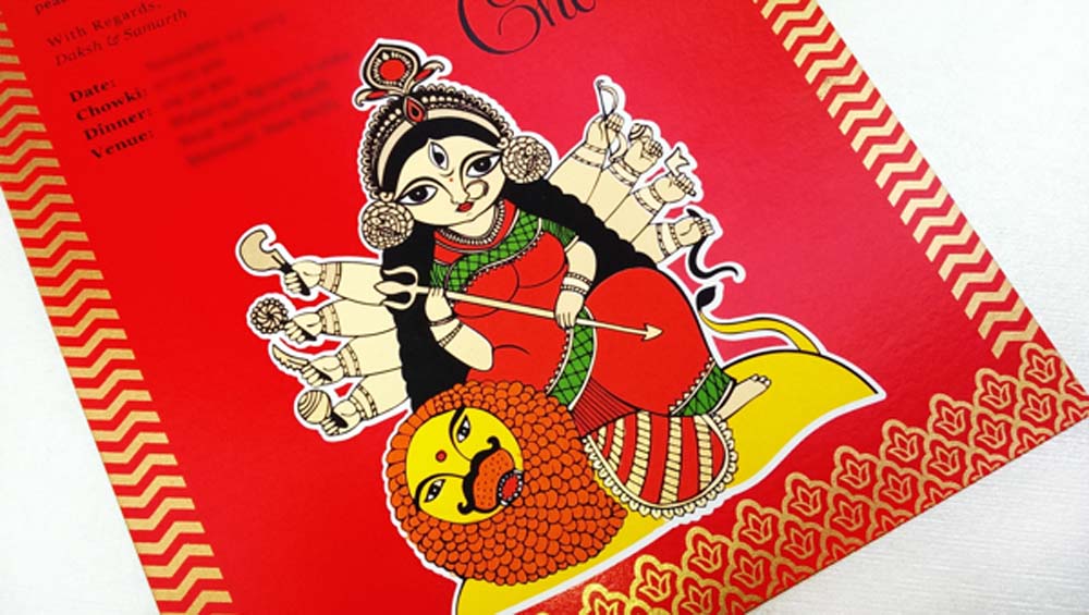 Madhubani Art Inspired Wedding Invite-7